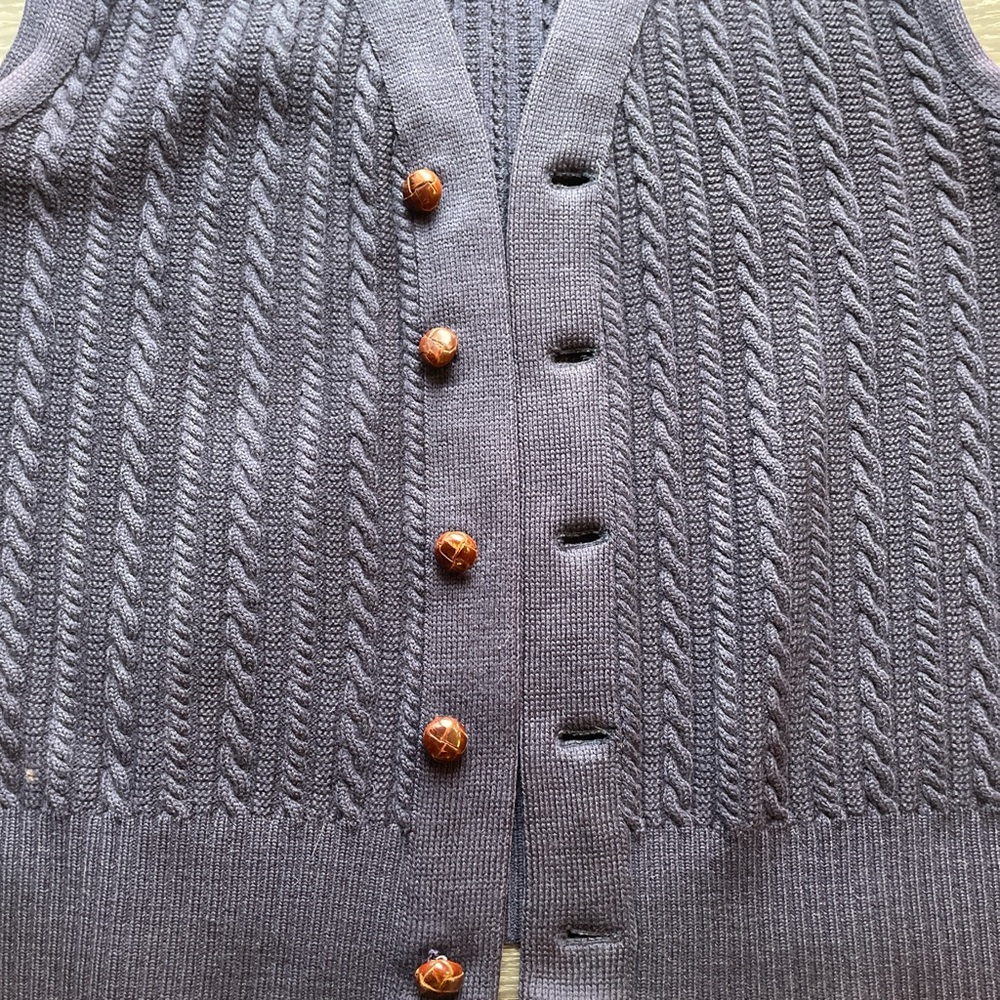 PENDLETON Cable Knit Vintage Vest. LARGE 100%pure virgin wool - Picture 5 of 11